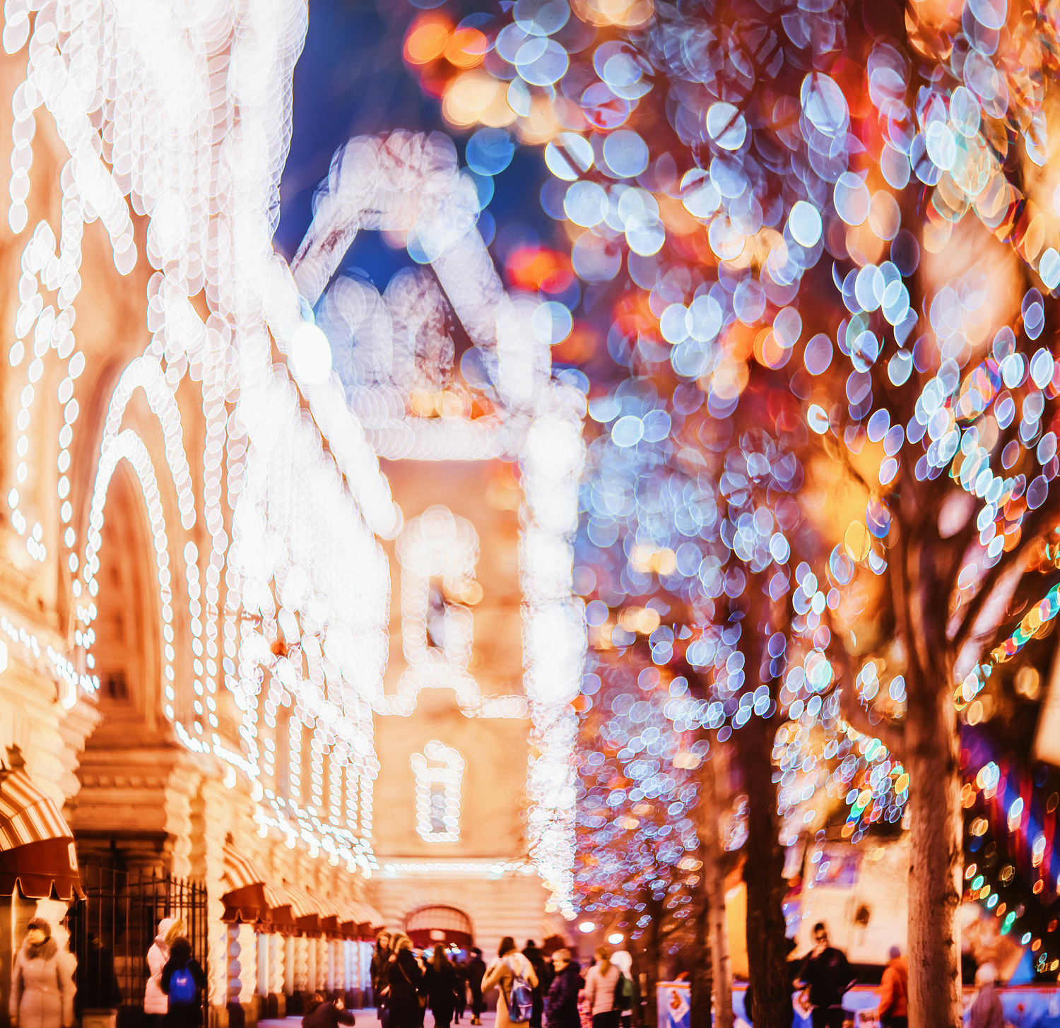 Photo - Kristina Makeeva, hobopeeba, Moscow, Moscou, photo de nuit, hiver, Place rouge, GUM