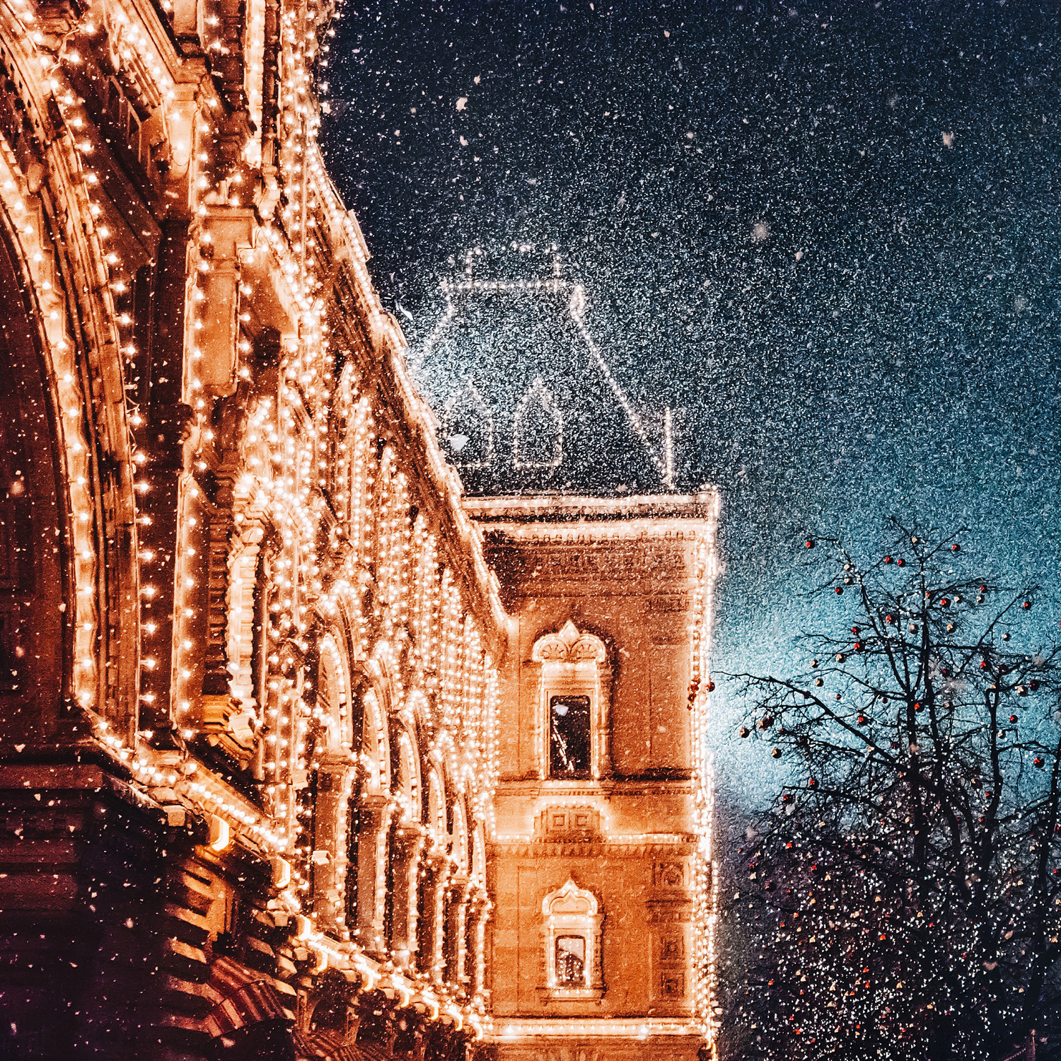 Photo - Kristina Makeeva, hobopeeba, Moscow, Moscou, photo de nuit, hiver, Place rouge, GUM