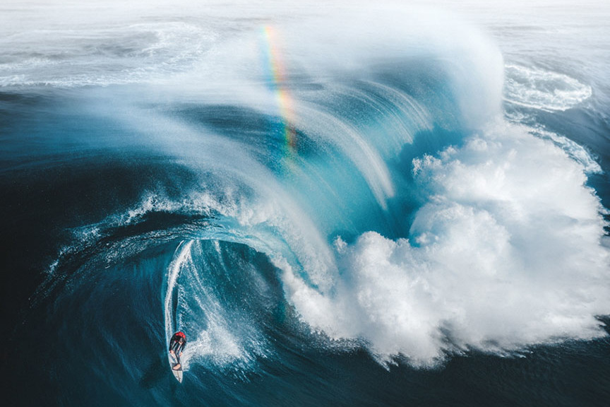 Gold at the End of the Rainbow par Phil de Glanville, Drone photo awards 2021 catégorie Sport