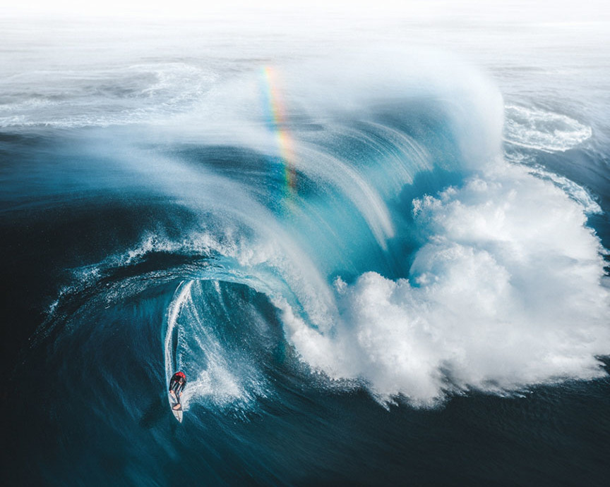 Gold at the End of the Rainbow par Phil de Glanville, Drone photo awards 2021 catégorie Sport