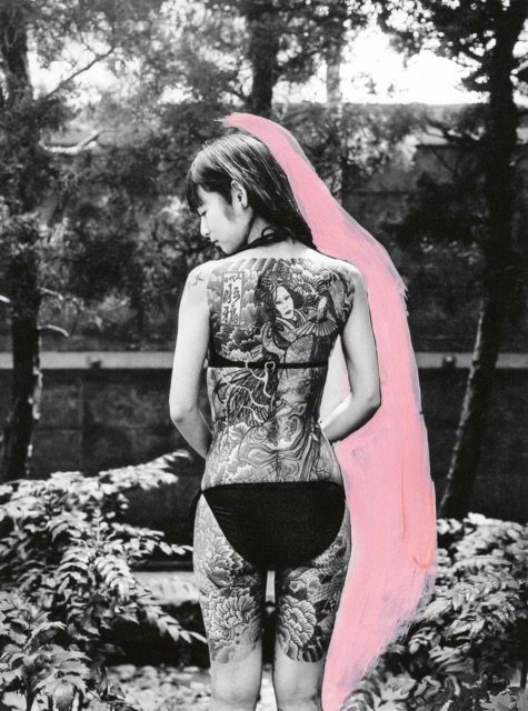 2016, Asakusa, Tokyo. Yuki During the Sanja matsuri (Japanese festival). (Photograph with acrylic).