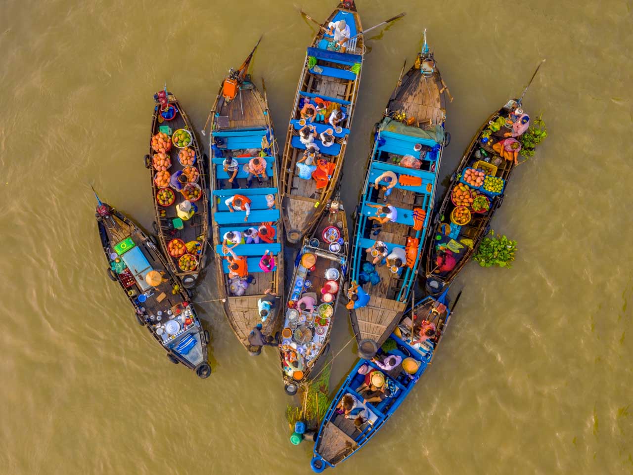 voyage, vietnam, paysage, vue aérienne, couleur