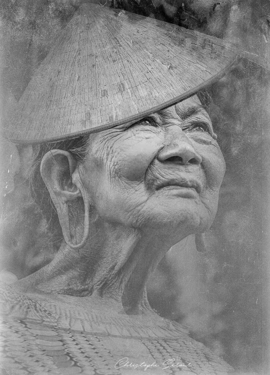 voyage, vietnam, paysage, noir et blanc