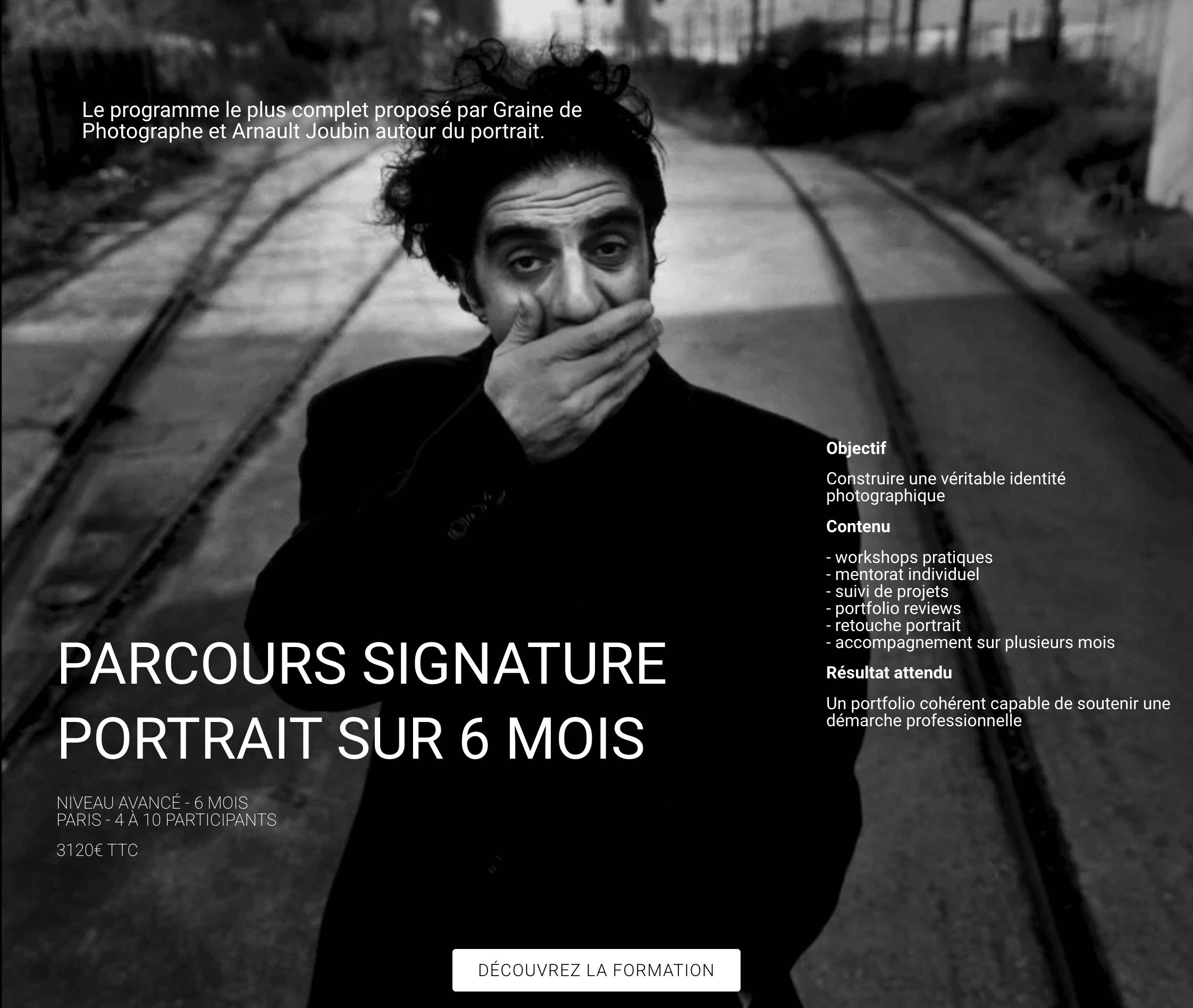 Parcours Signature Portrait sur 6 mois avec Arnault Joubin à Paris